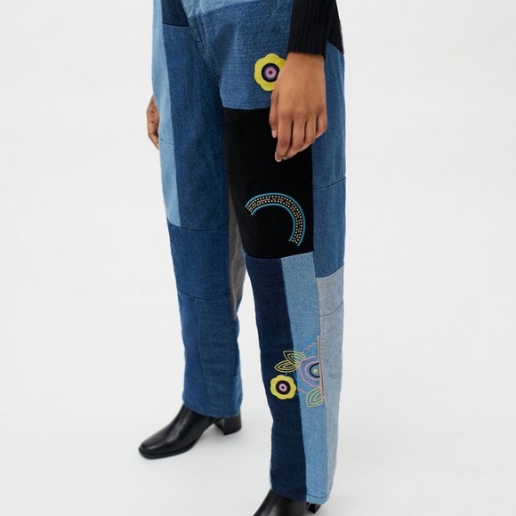 BDG High-Waisted Baggy Jean - Patched NWT Size 24 - Picture 3 of 9